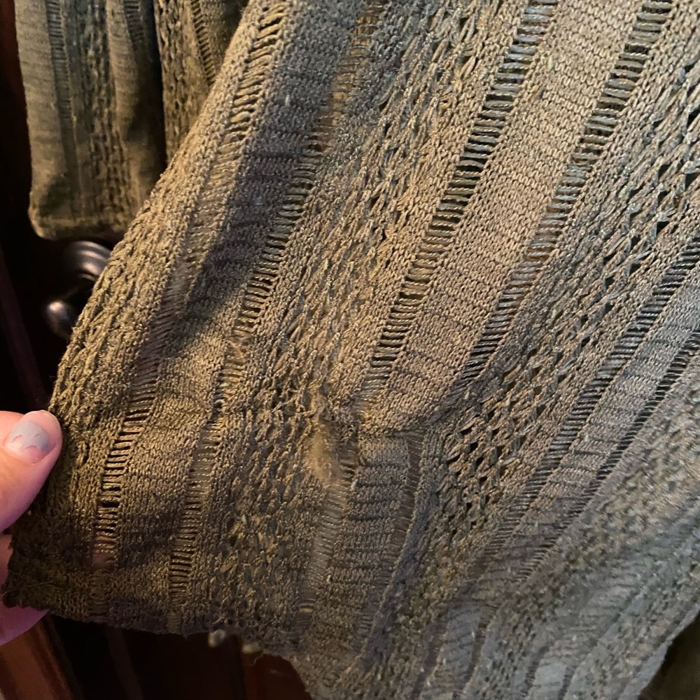 {4/$28🔮 O’Neill} Army Green loose knit cardigan - Picture 4 of 8